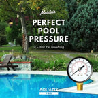 Pool Filter Pressure Gauge - Premium Spa/Pool/Aquarium Water Pressure Gauge by Aquatix Pro, 2" Dial, 0-100 Psi, Bottom Mount 1/4", Compatible with Most Brands Such as Hayward, Pentair & Jandy