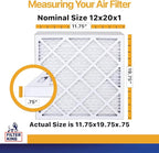 Filter King 12x20x1 Air Filter | 4-PACK | MERV 13 HVAC Pleated A/C Furnace Filters | MADE IN USA | Actual Size: 11.75 x 19.75 x .75"
