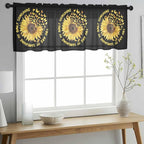 YOU ARE MY SUNSHINE Sheer Valance Curtains, Summer Sunflowers Golden Gradient Butterflies Light Filtering Kitchen Valances Rod Pocket Voile Curtain Treatment for Bedroom/Living Room/Basement 60Wx18L