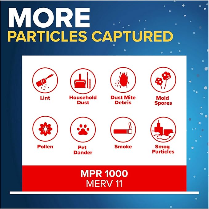Filtrete 12x20x1 Air Filter, MERV 11, MPR 1000, Allergen Defense, 3-Month AC and Furnace Filter, Easy on Air Flow, 2 HVAC Filters (Actual Size 11.81x19.81x0.81 in)