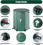 THUNDERBAY 53 Gallon Collapsible Rain Barrel, Portable Rain Barrels to Collect Rainwater from Gutter, Rainwater Collection System, Water Storage Tank Catcher Container with Filter Spigot