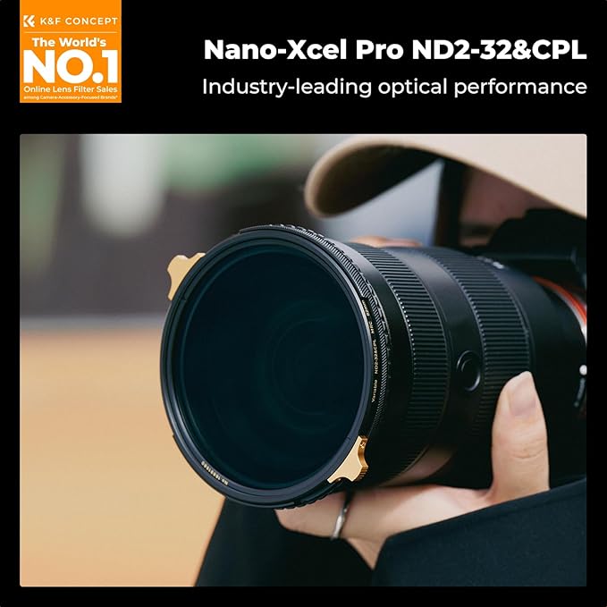 K&F CONCEPT 82mm Variable ND2-32 ND Lens Filter & Circular Polarizing Filter 2-in-1 for Camera Lens, Waterproof Scratch Resistant with 36 Multi-Layer Coatings (Nano-X PRO Series)