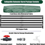 THUNDERBAY 53 Gallon Collapsible Rain Barrel, Portable Rain Barrels to Collect Rainwater from Gutter, Rainwater Collection System, Water Storage Tank Catcher Container with Filter Spigot