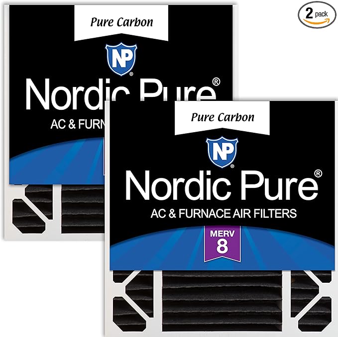 Nordic Pure 20x20x5 (Actual Size: 19 5/8 x 19 7/8 x 4 3/8) Honeywell/Lennox Replacement Odor Reduction Merv 8 Filter 2 PK