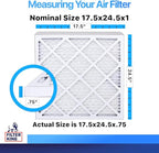 Filter King 17.5x24.5x1 Air Filter | 3-PACK | MERV 8 HVAC Pleated A/C Furnace Filters | MADE IN USA | Actual Size: 17.5 x 24.5 x .75"