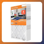 NaturalAire 16x20x1 Pleated Air Filter - Odor Eliminator with Baking Soda, 4-Pack of MERV 8. Controls Household Odors and Traps Harmful Airborne Particles, Lasting Up To 90 Days. 84857.011620