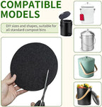 6.7 inch Kitchen Compost Bin Charcoal Filter Replacements, 12 Pack Compost Pail Replacement Carbon Filters 6.7 inch, Round Activated Compost Filters Countertop Bin Bucket