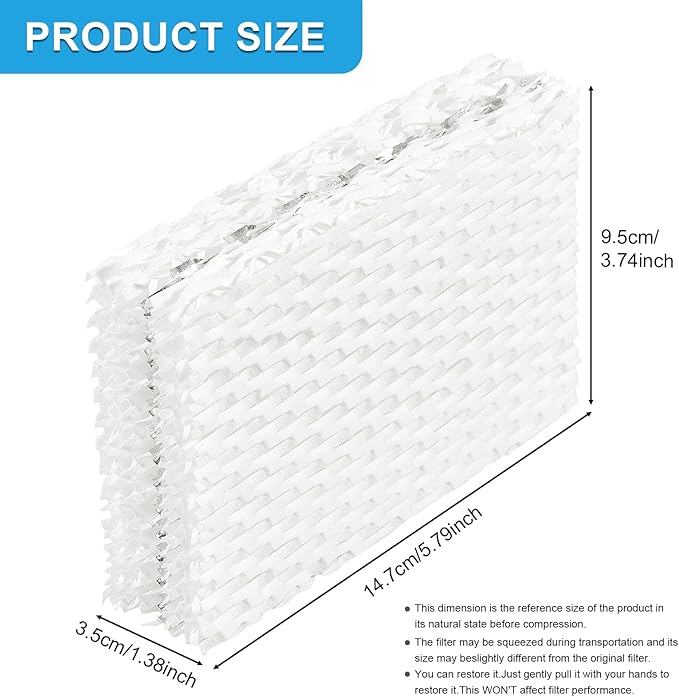 2Pcs WF813 Humidifier Filters Replacement Wick Filter Compatible with Equate EQWF813 EQ-2119-UL Relion RCM-832 RCM-832N ProCare PCWF813 PCCM-832N Protec WF813 Cool Mist Humidifier