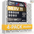 BNX TruFilter 20x20x1 Air Filter MERV 11 (4-Pack) - MADE IN USA - Allergen Defense Electrostatic Pleated Air Conditioner HVAC AC Furnace Filters for Allergies, Dust, Pet, Smoke, Allergy MPR 1200 FPR 7