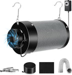 Atour 4'' Air Filtration Kit – 12-Speed Control, Quiet 14cm Fan & Carbon Filter. Includes 6.7' Ducting + Vent Cover. Perfect for Grow Tents, Indoor Gardens. Cool, Ventilate, Banish Odors – All-in-One.
