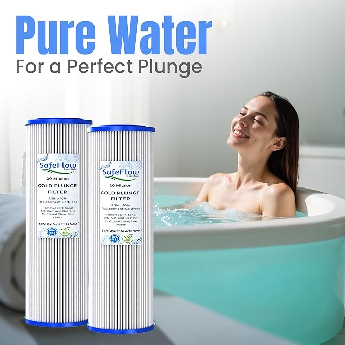 10in Ice Bath Chiller Filters 20 Micron 10" x 2.5" Water Filter Replacement Cartridge – Fits Ice Pod Cold Plunge Water Chiller, Cold Plunge Filters, Water Filter for Cold Plunge (6)