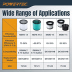 POWERTEC DXVC6910 Cartridge Filter for DeWalt 6-16 Gal. Wet/Dry Vacuums, Shop Vac Filters for DXV09PA, DXV10S-QT, DXV09P-QTA, DXV06P-QT, DXV10P-QT Shop Vacuum, 2 Pack (75120-P2)