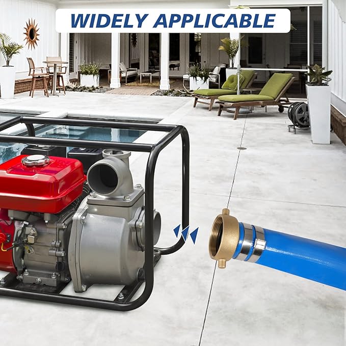 2" x 50 ft Backwash Hose for Swimming Pools, Heavy Duty PVC Lay Flat Water Discharge Hose,Durable Pool Drain Hose with Aluminum Pin Lug Fittings for Pump And Filters