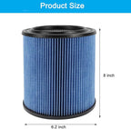 MZY LLC 2 Pack 17907 Cartridge Filter for Craftsman Shop Vacs 5 to 20 Gallon, 3-Layer Pleated 9-17907 Wet/Dry Fine Dust Filter