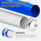 1.25" x 100 FT Pool Backwash Hose, Heavy Duty PVC Discharge Hose, Lay Flat Discharge Hose with 2 Clamps, Pool Drain Hoses for Inground Pools, Pool Filter, Weather and Burst Resistant, 6 Bar