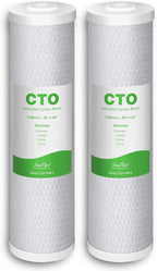 SimPure Whole House Water Filter Cartridges 5 Micron 20" x 4.5" CTO Activated Carbon Block, For DB20P, FC25B, CTO20BB, WHB20, 2 Pack
