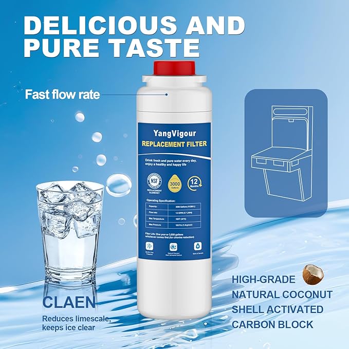Water Filter Replacement Compatible with Elkay 51300C, 51300C Water Filter, Compatible with EzH2O Filter, 51299C, 55898C, High Capacity 3000 Gallon (2 PACK)