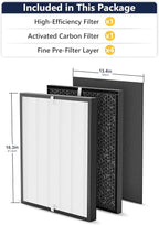 3000 Replacement Filter Compatible with Air Doctor AD3000 Version Air Purifier, Not for AD3500, 1 Premium Filter, 1 Carbon Filter & 4 Pre-Filters, Compare to ADF3001, ADF3002 & ADF3003