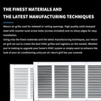 30x14 Return Air Grille(Duct Opening Size),Air Return Vent Cover,Flat Vent Cover,Rejillas De Aire Acondicionado Para Casa,Return Air Grilles,Outer Dimensions:31.75"Wx15.75"H(30"W x 14"H, Duct Opening)