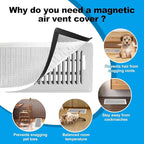 4 PCS White Magnetic Vent Covers - 4.7"x10.2" Magnetic Air Vent Screen - for Floor/Wall/Ceiling Registers - Easy Install, Secure Fit - Durable(Fits Registers 5" to 6" Wx 10" to11" L)