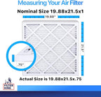 Filter King 19.88x21.5x1 Air Filter | 12-PACK | MERV 8 HVAC Pleated A/C Furnace Filters | MADE IN USA | Actual Size: 19.88 x 21.5 x .75"
