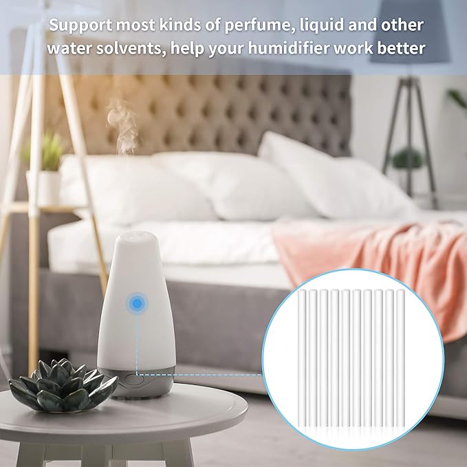 40 Pieces Humidifier Filter Cotton Refill Travel Mini Humidifier Filters Sticks Car Filters Replacement Parts for Portable Personal USB Powered Smart H20 in Office Bedroom(2.75 Inch)