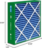 Filterbuy 24x25x5 Air Filter MERV 13 Optimal Smoke & Allergy Defense (4-Pack), Electrostatic Pleated HVAC AC Furnace Filters for Carrier FILXXCAR0024, Maytag & More (Actual Size: 23.63 x 24.69 x 4.25)