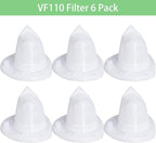 VF110 Filter, 6 Pack Replacement Vacuum Filters for Black & Decker VF110 Cordless Vacuum CHV1210, CHV1410, CHV1410B, CHV1410L, CHV1410L32, CHV1510, CHV9610, BDH2000L, 90558113-01