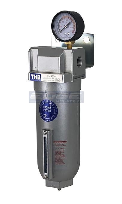 HEAVY DUTY INDUSTRIAL GRADE COALESCING FILTER WITH 0.01u MICRON ELEMENT, 11oz METAL BOWL, REMOVES 99.98% MOISTURE, VAPOR AND OIL FROM COMPRESSED AIR LINES, MANUAL DRAIN (3/4" NPT, 11oz BOWL)