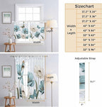 Blue Tulips Kitchen Curtains 24 Inch Length, Small Window Curtains Tab Top, Watercolor Flowers Butterfly Spring Farmhouse Blue Light Filtering Short Window Treatments Tier Drapes 27.5"x24" 2 Panel