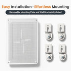 QILIPSU Waterproof Junction Box IP67 Outdoor Plastic Electrical Project Enclosure Weatherproof with Inner Door, Mounting Plate, Wall Brackets, Hinged Clear Cover 14.6"x10.6"x5.9" CC-D