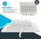 EZ-FLO 10 x 6 Inch (Duct Opening) Air Vent Cover for Wall or Ceiling, Two-Way Ventilation Register, Solid Steel HVAC Register Cover, White, 61610