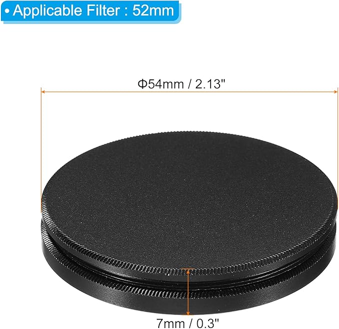 PATIKIL 52mm Lens Cap, Camera Lens Cap Cover Universal Lens Filter Stack Cap Front Metal Protective Case Cover with Cleaning Cloth for Photography Camera Filter