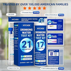 21 in 1 Accurate Drinking Water Testing Kits, 145 Strips + 4 Bacteria Tests, Well and Tap Water Test Kit, Home Test Strips for Lead, Fluoride, Chlorine, Hardness, pH, Iron, Copper, and More