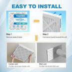 12x12x1 Air Filter 2 Pack (MERV 8) HVAC AC Furnace Air Filter 12x12 Pleated Home Dust Defense Replacement Filters MPR 600 FPR 5 (Actual Size: 11.81"x11.81"x 0.79")