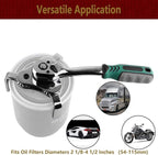 Moker Universal Oil Filter Wrench Adjustable, 3 Jaw Oil Filter Remover Tools fits Filters from 2-1/8 To 4-1/2 inches(54-115mm),w/Quick Release Ratchet, Oil Filter Change Set, Ideal for Engine Filters
