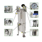#3 Bag Filter Housing 304 Stainless Steel Filter Solid-Liquid Separation Tool 120PSI Industrial Sock Filter 1" Fnpt in/Out Bag Water Filter Purification Equipment 0.6 SQ FT Filtering Area