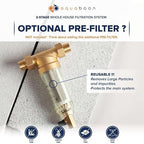 Aquaboon 2-Stage Water Filter System for Well Water with 5 Micron 10x4.5 Reducing Sediment and Iron & Manganese Water Purification Filters, Pressure Gauges, Wrench, Iron Bracket