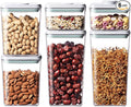 Pop Food Storage Containers Set, 6Pcs Airtight Containers with Lids for Kitchen Pantry Organizers and Storage,One Button Opening BPA-Free Food Containers for Cereal Flour Sugar(0.6, 1.3, 1.9Qt)*2