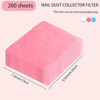 200 Sheets Nail Dust Collector Filter Paper Disposable Nail Dust Filters for Most of Nail Dust Collector Machine Nail Vacuum Dust Collector for Nail Salon Nail Supplies Accessories (pink)