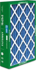 Filterbuy 16x25x5 Air Filter MERV 13 Optimal Smoke & Allergy Defense (3-Pack), Pleated HVAC AC Furnace Filters for Honeywell FC100A1029, Lennox X6670, and More (Actual Size: 15.75 x 24.75 x 4.38)