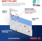 BNX TruFilter 20x22x1 Air Filter MERV 13 (6-Pack) - MADE IN USA - Electrostatic Pleated Air Conditioner HVAC AC Furnace Filters for Allergies, Pollen, Mold, Bacteria, Smoke, Allergen, MPR 1900 FPR 10