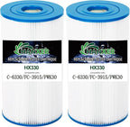 PWK30-EC Spa Filter Cartridge Replaces for Unicel C-6330, C-6430, Filbur FC-3915, CCP498, AK-5005, XLS-602, FC-3915M, Hot Springs 31489, 60307, 30 sq.ft Drop in Hot Tub Filter, 2 Pack