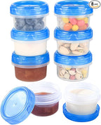 Salad Dressing Containers, [8 Pack*2 oz] Reusable Easy to Open Dressing, Condiment, Sauce, Dip Containers to Go With Leak-Proof Twist Top Lids, Bpa Free, Safe For Microwave, Freezer, Dishwasher