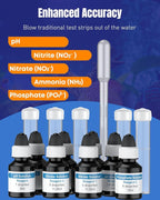 Pawfly 5 in 1 Aquarium Water Master Test Kit, Aquarium Water Test Kit Fish Tank Water Testing Kit for pH Nitrite Nitrate Ammonia & Phosphate, Aquarium Test Kit for Freshwater & Saltwater Fish Tanks
