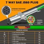 12FT Semi Truck Air Lines Kit 3IN1 Trailer Cord and Air Brake Hoses Assembly without Rubber Gladhand Handles for Semi Truck Trailer Tractor