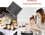 W10905734 Range Hood Filter Part Replacement for whirlpool range hood charcoal filter AP6050126, 4533728, PS12070219,charcoal filter w10905734 (2 pack,double-sided)
