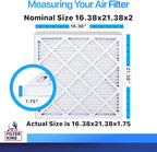 Filter King 16.38x21.38x2 Air Filter | 12-PACK | MERV 8 HVAC Pleated A/C Furnace Filters | MADE IN USA | Actual Size: 16.38 x 21.38 x 1.75"