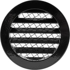 Repa Market 4" Inch Aluminum Black Soffit Air Vent Cover - Louvered Round Gable Vent with Mesh Screen - Exhaust/Intake Ventilation Grill for House, Bathroom - Indoor/Outdoor Metal Duct Grate