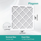14x14x1 Air Filter MERV 8 (4 Pack) MPR 600 Pleated Air Conditioner HVAC AC Furnace Air Filters Air Cleaning Filter for Home Dust Lint (Exact Dimensions: 13 3/4x13 3/4x3/4 Inches)